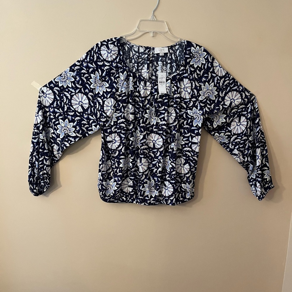 LOFT Floral Long Sleeve Blouse